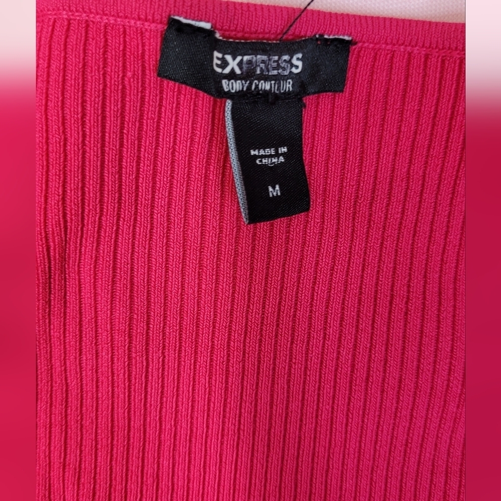 Vibrant Pink Long Sleeve Crop Top with Cut-Out Style - Picture 6 of 16